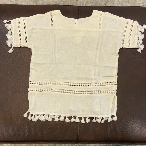 Rylee + Cru Tassel Cover Up Dress, Ivory, size 2-3 NWT - Picture 2 of 5